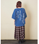インディゴ 天竺 バックプリント ランタンスリーブ Tシャツ