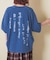 インディゴ 天竺 バックプリント ランタンスリーブ Tシャツ