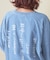 インディゴ 天竺 バックプリント ランタンスリーブ Tシャツ