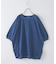 インディゴ 天竺 バックプリント ランタンスリーブ Tシャツ