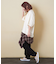 21/-OE天竺 バックプリント ランタンスリーブ Tシャツ