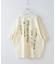 21/-OE天竺 バックプリント ランタンスリーブ Tシャツ