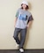 デニム パッチワーク モチーフ Tシャツ