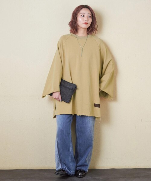 美品 キャピタル ECO裏毛フェザージュエル2TONEスウェット ゆったり KAPITAL ECO裏毛フェザージュエル2TONEスウェット