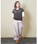 麻タッチ ニット 透かし編み  Vネック ベスト