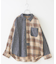 微起毛 シャンブレー × チェック レギュラー ビッグ シャツ