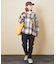 ネルチェック フード付 シャツ