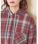 ネルチェック フード付 シャツ