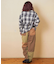ピーチツイル 配色 切替 イージーパンツ