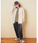 デニム 配色 切替 イージーパンツ