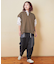 デニム 配色 切替 イージーパンツ
