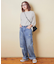 ダメージ加工 デニム ワイド パンツ