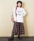 10/-スラブ天竺 袖プリント ロング Tシャツ