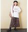 10/-スラブ天竺 袖プリント ロング Tシャツ
