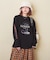10/-スラブ天竺 袖プリント ロング Tシャツ