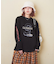 10/-スラブ天竺 袖プリント ロング Tシャツ