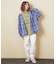 10/-スラブ天竺 袖プリント ロング Tシャツ