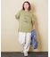 10/-スラブ天竺 袖プリント ロング Tシャツ