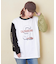 10/-スラブ天竺 袖プリント ロング Tシャツ
