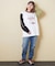 10/-スラブ天竺 袖プリント ロング Tシャツ