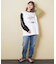 10/-スラブ天竺 袖プリント ロング Tシャツ