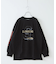 10/-スラブ天竺 袖プリント ロング Tシャツ
