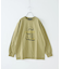10/-スラブ天竺 袖プリント ロング Tシャツ