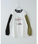 10/-スラブ天竺 袖プリント ロング Tシャツ