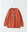 10/-スラブ天竺 袖プリント ロング Tシャツ