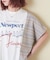 ストライプ 切替 フレンチスリーブ ロゴ Tシャツ