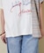 ストライプ 切替 フレンチスリーブ ロゴ Tシャツ