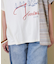 ストライプ 切替 フレンチスリーブ ロゴ Tシャツ