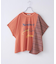 ストライプ 切替 フレンチスリーブ ロゴ Tシャツ