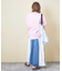 デニム × ナイロン サイドライン 切替 スカート