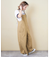 綿 ツイル ワイド サロペット パンツ