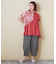 32/-天竺 ロゴプリント シャーリング フレンチスリーブ Tシャツ
