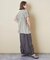 32/-天竺 ロゴプリント シャーリング フレンチスリーブ Tシャツ
