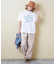 21/-シルケット風天竺 接触冷感 ロゴプリント Tシャツ