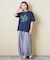 21/-シルケット風天竺 接触冷感 ロゴプリント Tシャツ