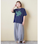 21/-シルケット風天竺 接触冷感 ロゴプリント Tシャツ