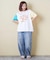 21/-シルケット風天竺 接触冷感 ロゴプリント Tシャツ