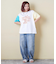 21/-シルケット風天竺 接触冷感 ロゴプリント Tシャツ