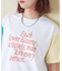 21/-シルケット風天竺 接触冷感 ロゴプリント Tシャツ