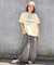 21/-シルケット風天竺 接触冷感 裾タック Tシャツ