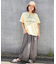 21/-シルケット風天竺 接触冷感 裾タック Tシャツ