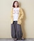 21/-OE天竺 フレンチスリーブ ブラシ刺繍 ロゴ Tシャツ