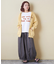 21/-OE天竺 フレンチスリーブ ブラシ刺繍 ロゴ Tシャツ