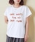 21/-OE天竺 フレンチスリーブ ブラシ刺繍 ロゴ Tシャツ