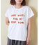 21/-OE天竺 フレンチスリーブ ブラシ刺繍 ロゴ Tシャツ
