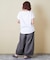 21/-OE天竺 フレンチスリーブ ブラシ刺繍 ロゴ Tシャツ